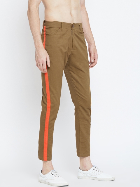 

FUGAZEE Men Brown Slim Fit Solid Regular Trousers