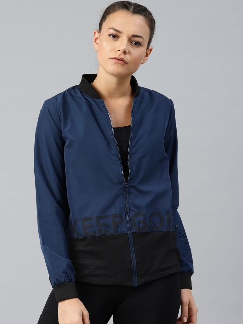 

HRX by Hrithik Roshan Women Navy Blue Printed Training Jacket