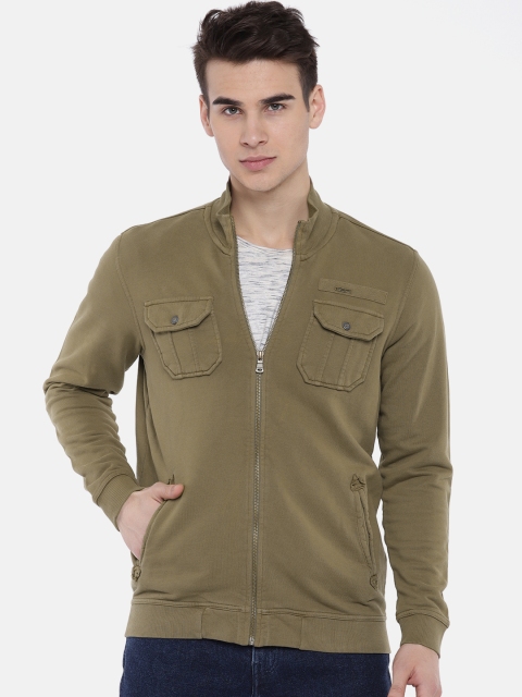 

SPYKAR Men Olive Green Solid Sweatshirt