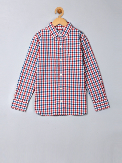 

GAP Boys Red Check Poplin Button Down Shirt