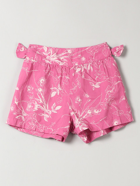 

GAP Baby Pink Floral side-bow culotte shorts