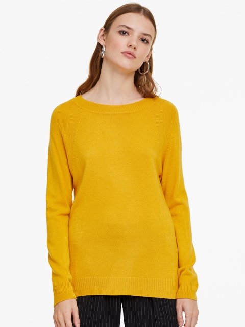 

OVS Women Yellow Solid Pullover