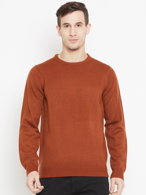 

OVS Men Rust Orange Solid Pullover