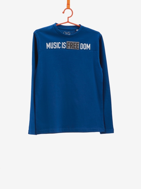 

OVS Boys Blue Printed Detail Round Neck T-shirt