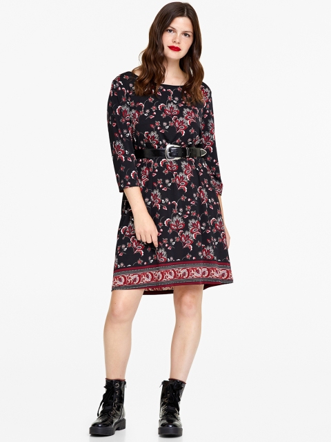 

OVS Women Black Printed A-Line Dress