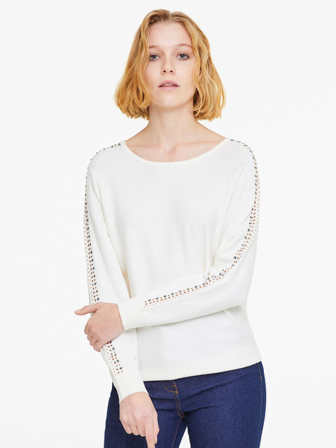

OVS Women Off-White Solid Pullover