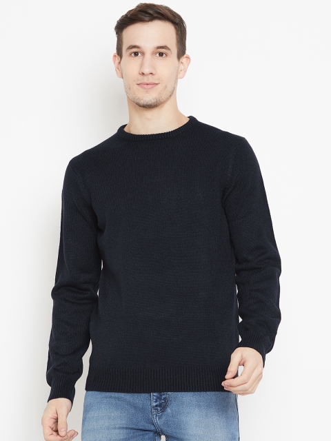 

OVS Men Navy Blue Solid Pullover