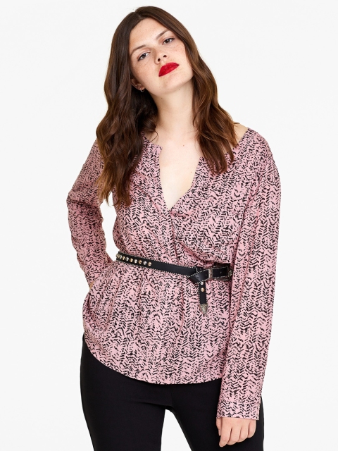 

OVS Women Pink & Black Printed Top