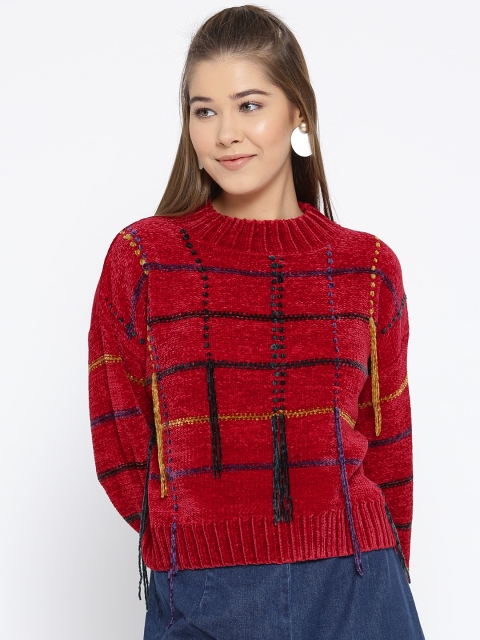 

OVS Women Red Self-Checked Pullover