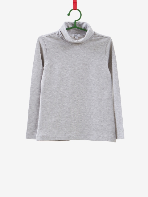 

OVS Girls Grey Melange Solid Top