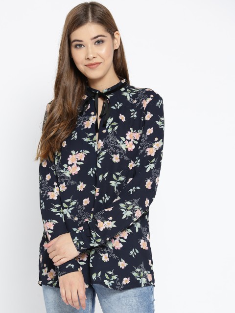 

OVS Women Navy Blue Printed Top