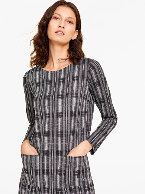 

OVS Women Black & Grey Checked Shift Dress
