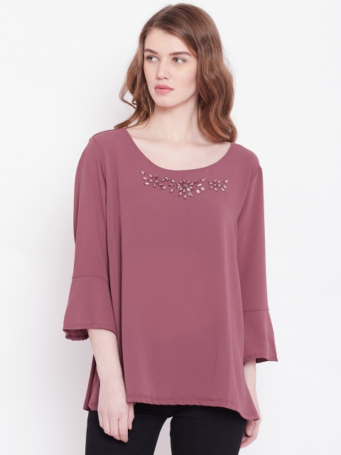 

OVS Women Mauve Solid A-Line Top