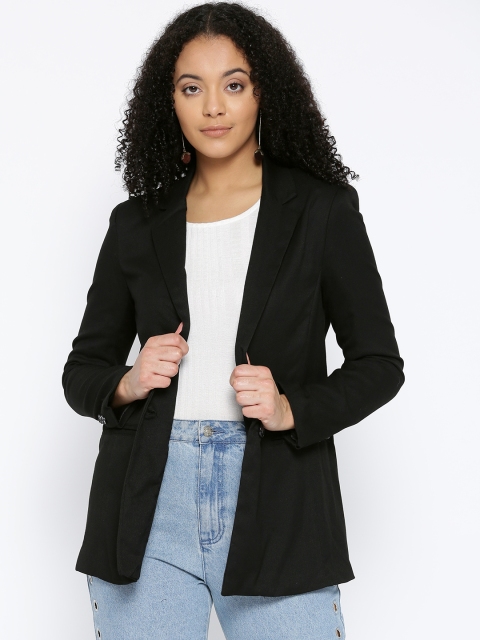 

OVS Women Black Solid Blazer, Na