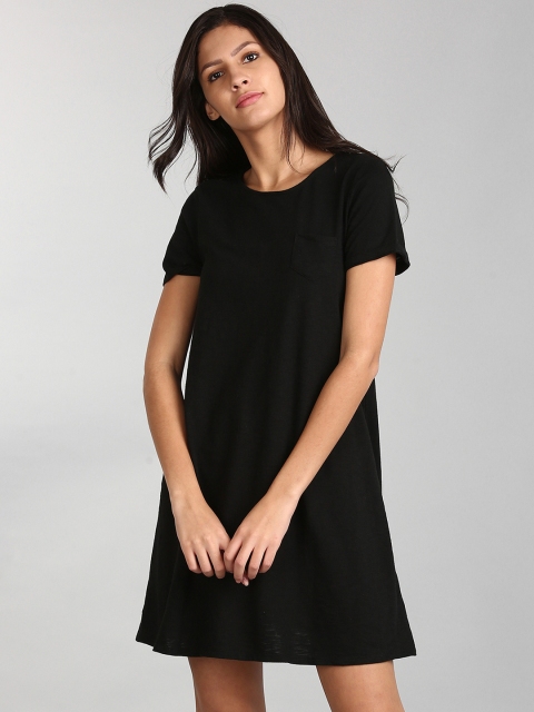 

GAP Women Black Solid T-Shirt Dress