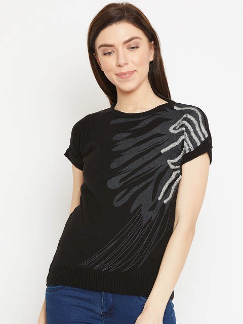 

Duke Women Black & Charcoal Grey Printed Pullover