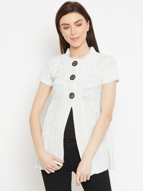 

Duke Women White Solid Cardigan