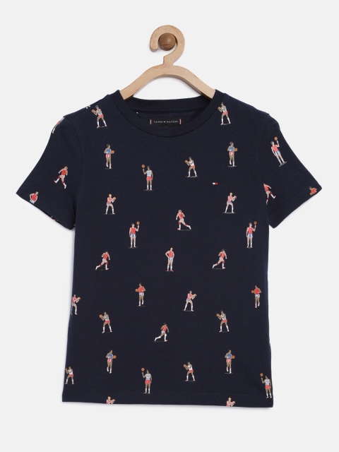 

Tommy Hilfiger Boys Navy Blue Printed Round Neck T-shirt