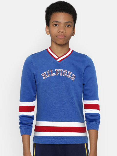 

Tommy Hilfiger Boys Blue Solid Sweatshirt