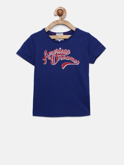 

Tommy Hilfiger Girls Blue Printed Round Neck T-shirt