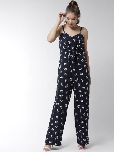 

20Dresses Navy Blue & White Printed Basic Jumpsuit