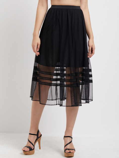 

109F Black Women Self-Design A-Line Skirt