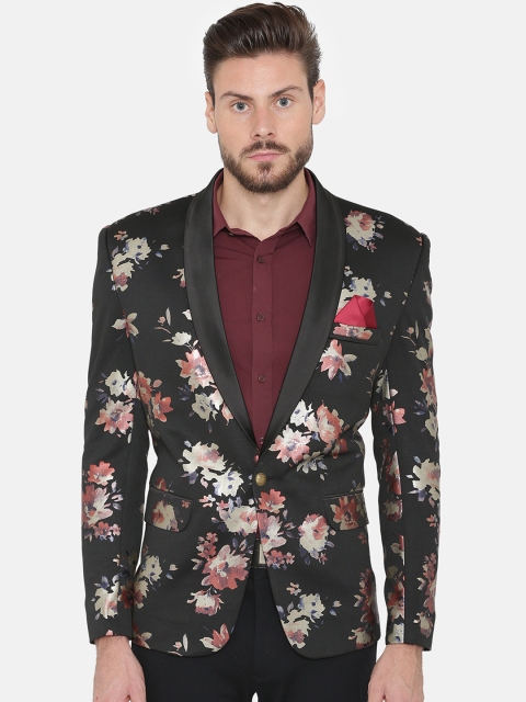 

Wintage Men Multicoloured Printed Tailored Fit Single-Breasted Party Blazer, Multi