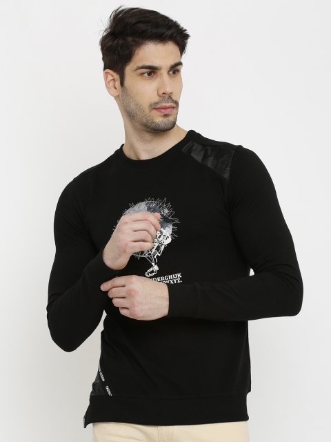 

Rex Straut Jeans Men Black Printed Round Neck T-shirt