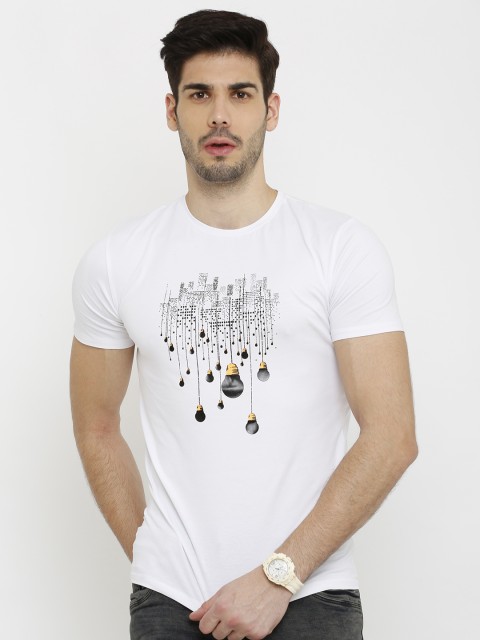 

Rex Straut Jeans Men White Printed Round Neck T-shirt