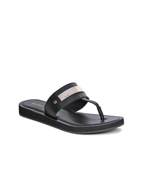 

ALDO Women Black Solid T-Strap Flats