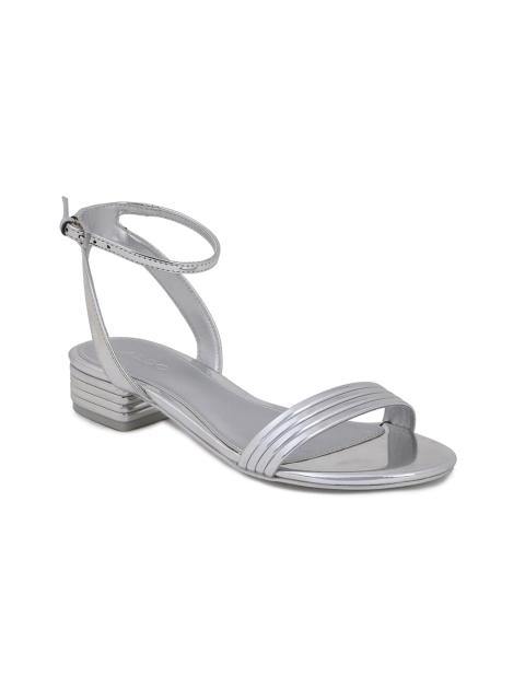 

ALDO Women Silver-Toned Solid Heels