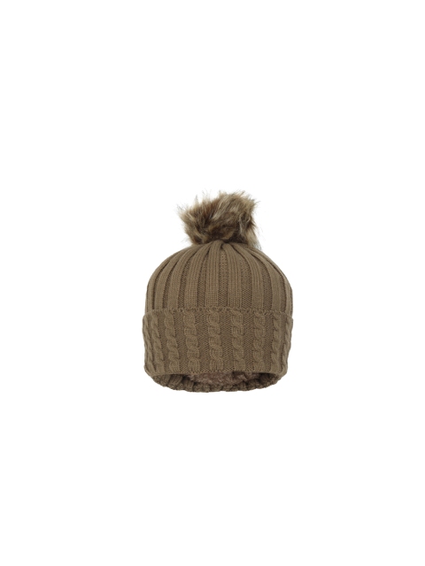 

FabSeasons Women Brown Self Design Beanie