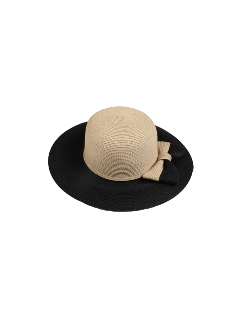 

FabSeasons Women Black & Beige Colourblocked Sun Hat