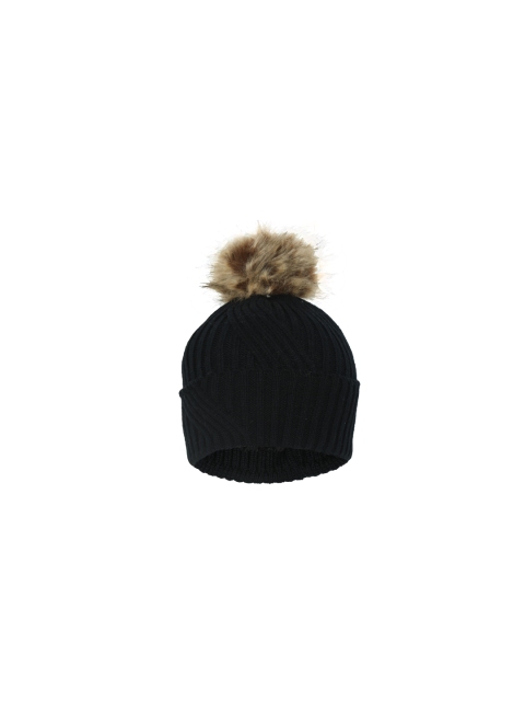 

FabSeasons Women Black Self Design Beanie