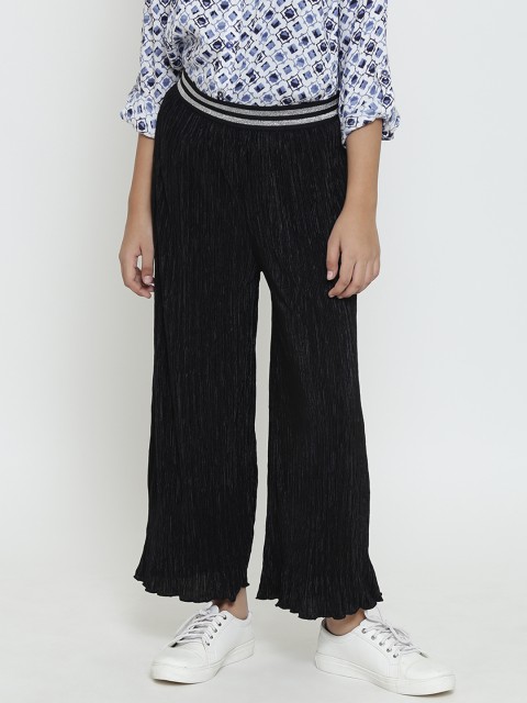 

Natilene Girls Black Regular Fit Solid Parallel Trousers