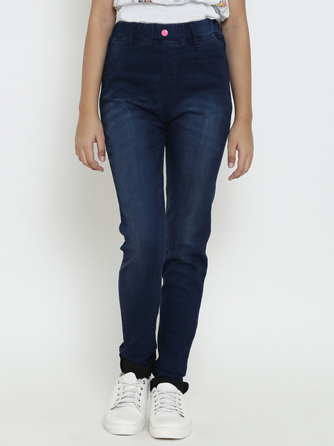 

Natilene Girls Navy Blue Denim Jeggings