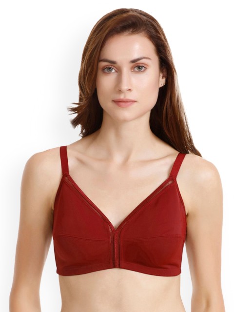 

Zivame Maroon Solid Non-Wired Non Padded Minimizer Bra ZI0NCESP0700RED