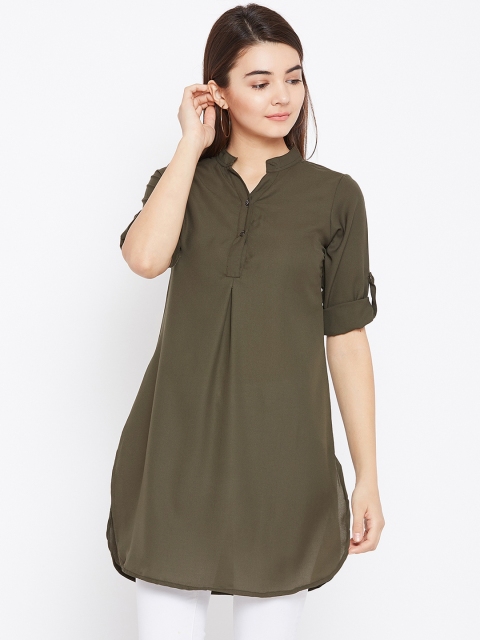 

AASK Olive Green Solid Tunic