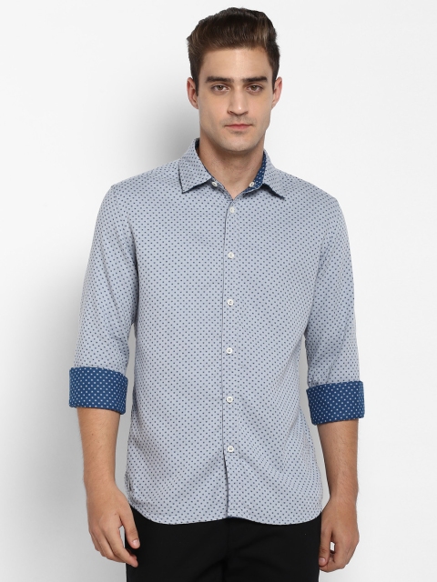 

Parx Men Blue Slim Fit Printed Casual Shirt