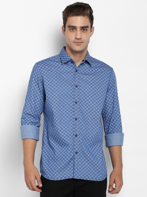 

Parx Men Blue Slim Fit Printed Casual Shirt
