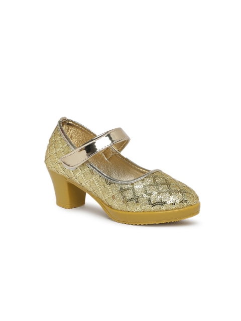 

Kittens Girls Gold-Toned Solid Pumps