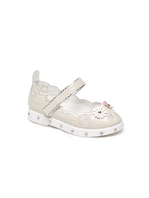 

Kittens Girls Beige Embroidered Ballerinas