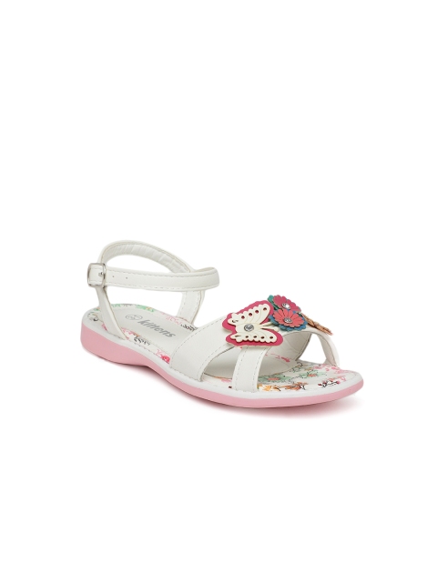 

Kittens Girls White Solid Open Toe Flats