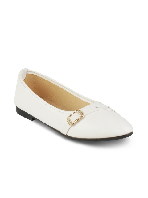 

Kittens Girls White Solid Synthetic Ballerinas