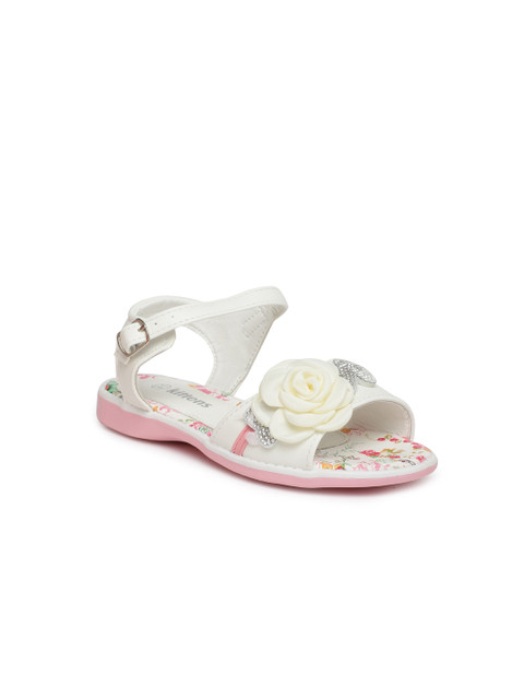 

Kittens Girls White Solid Open Toe Flats