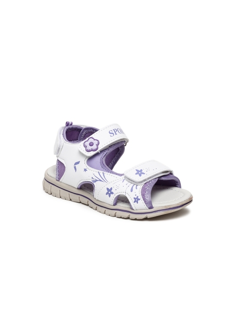 

Kittens Girls White Printed Synthetic Open Toe Flats