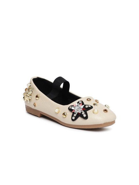 

Kittens Girls Beige Solid Ballerinas