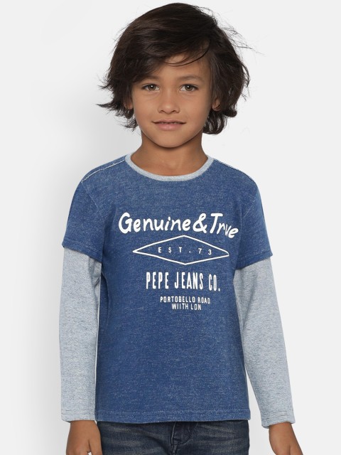 

Pepe Jeans Boys Blue Printed Round Neck T-shirt