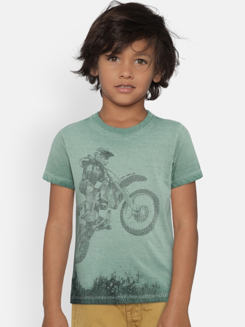 

Pepe Jeans Boys Green Printed Round Neck T-shirt