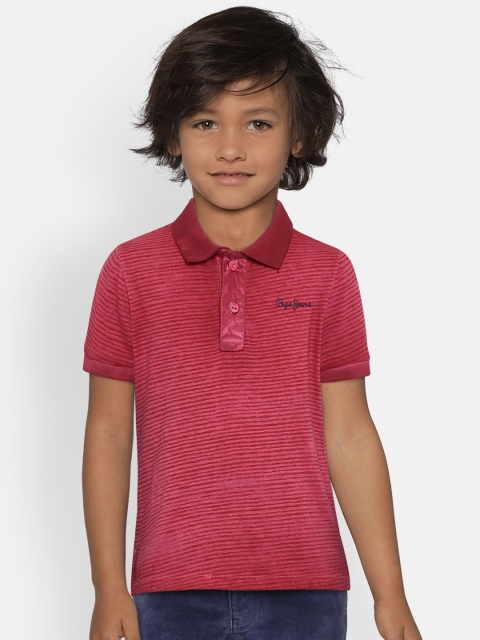 

Pepe Jeans Boys Red Striped Polo Collar T-shirt